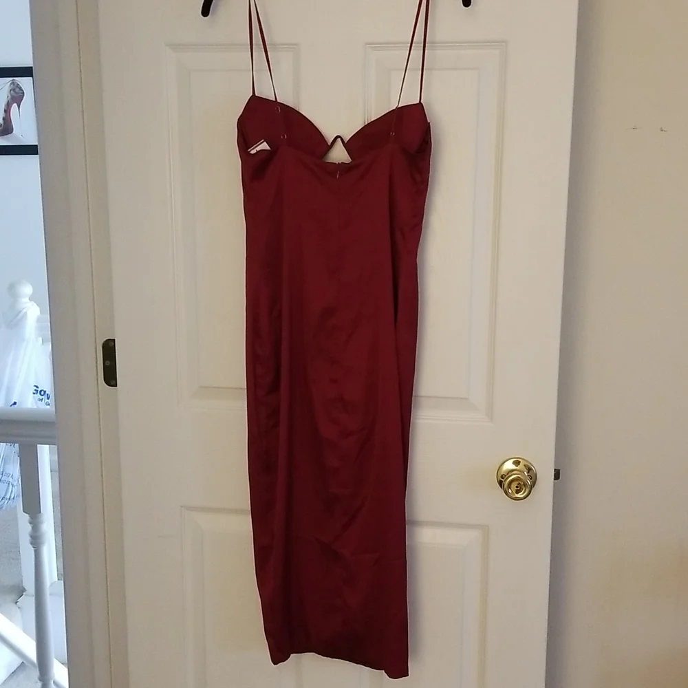 Burgundy Oh Polly Midi Dress - Picture 5 of 5
